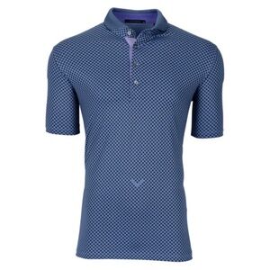 Greyson Mens Grey Wolf Polo Golf Shirt in Cloud All Over Print